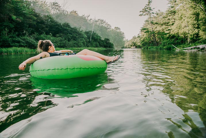 Tubing down the Niangua river on a float trip