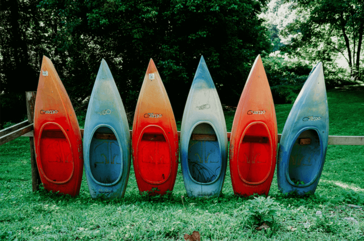 buffalo river kayak rentals standing up side by side