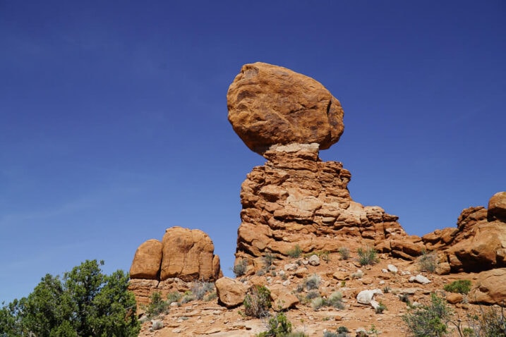 Balanced rock in Arches National Park is a unique rock formation