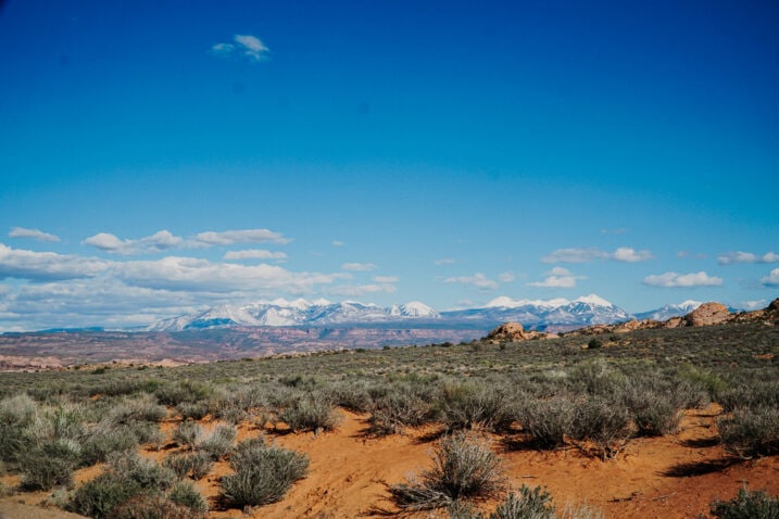 Arches National Park weather with beautiful blue skyies