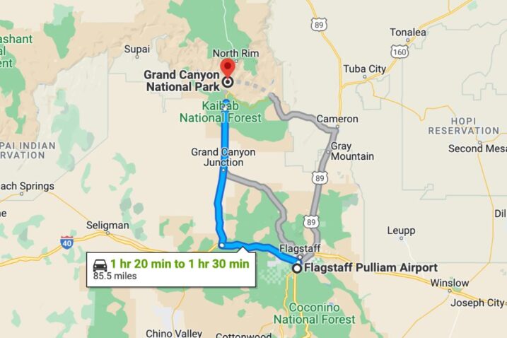 Flagstaff Airport To The Grand Canyon 717x478 