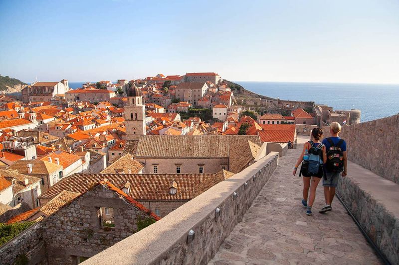 Iconic city walls with controlled entry