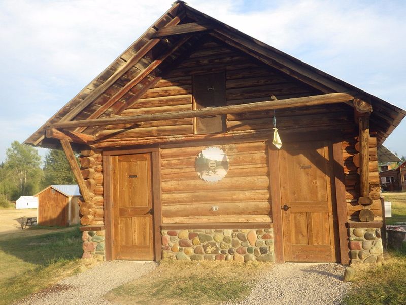 Stay in rustic cabins steps from the Merc