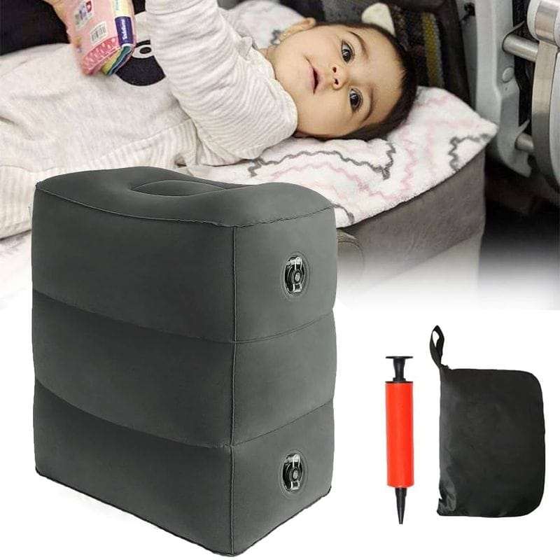 Inflatable Airplane Footrest Pillow