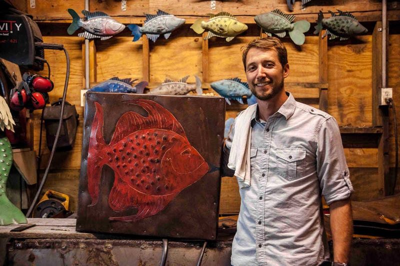 Award-winning metal art in the woods