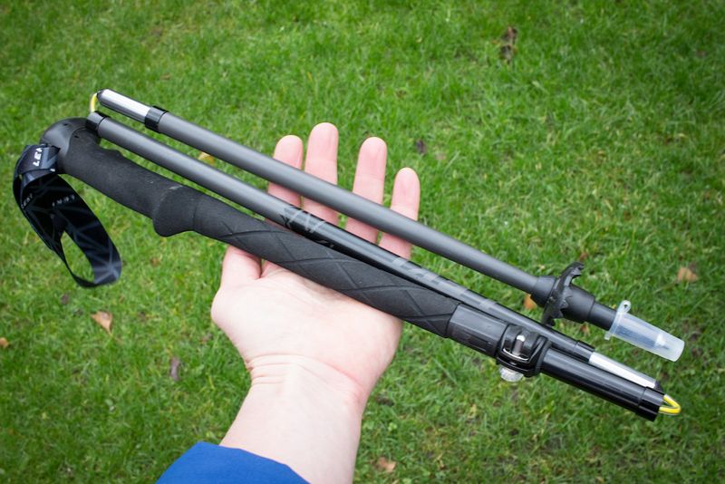 LEKI Micro Vario Carbon — compact pole, firm bite