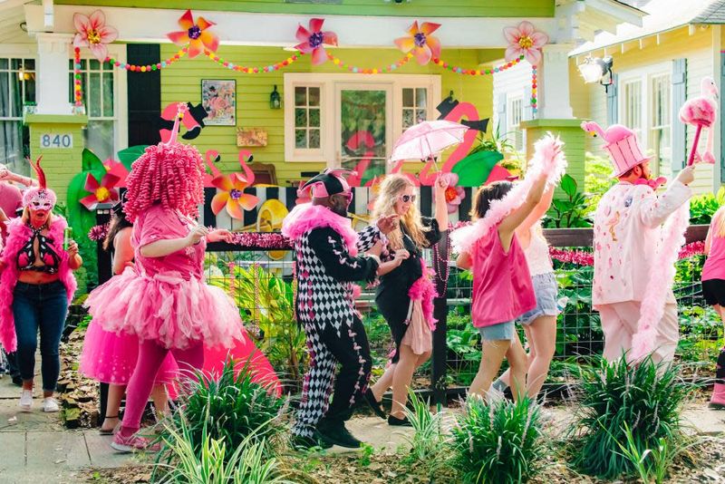 Baton Rouge, Louisiana — Spanish Town's Pink Flamingo Spectacle