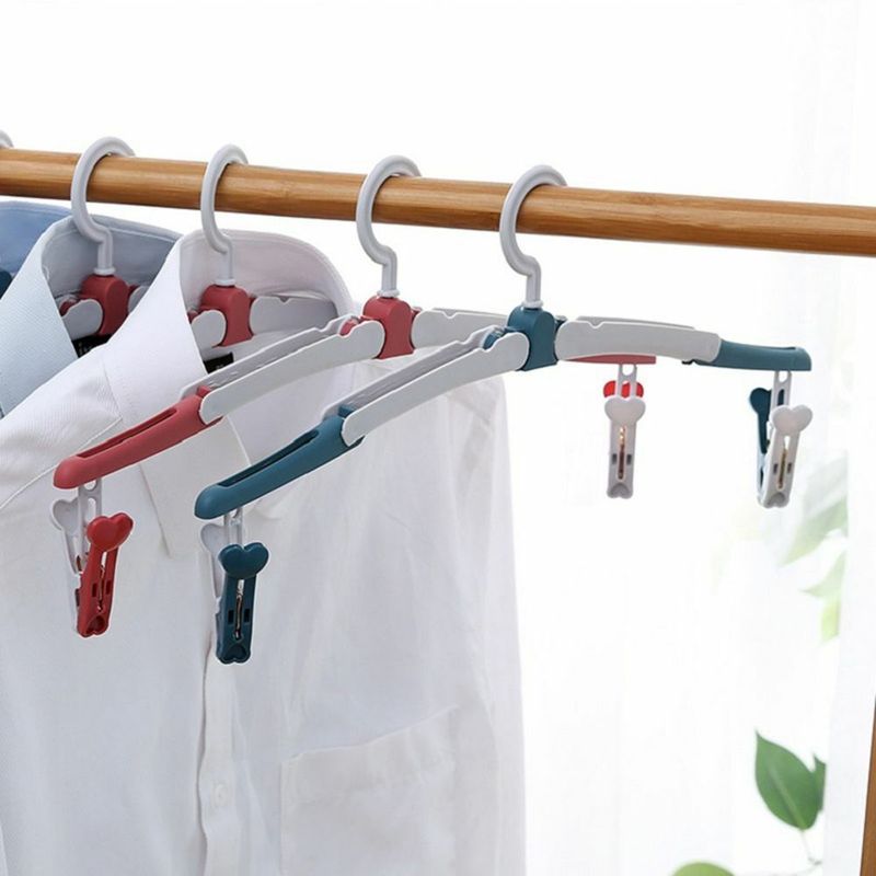 Folding Travel Hangers with Clips