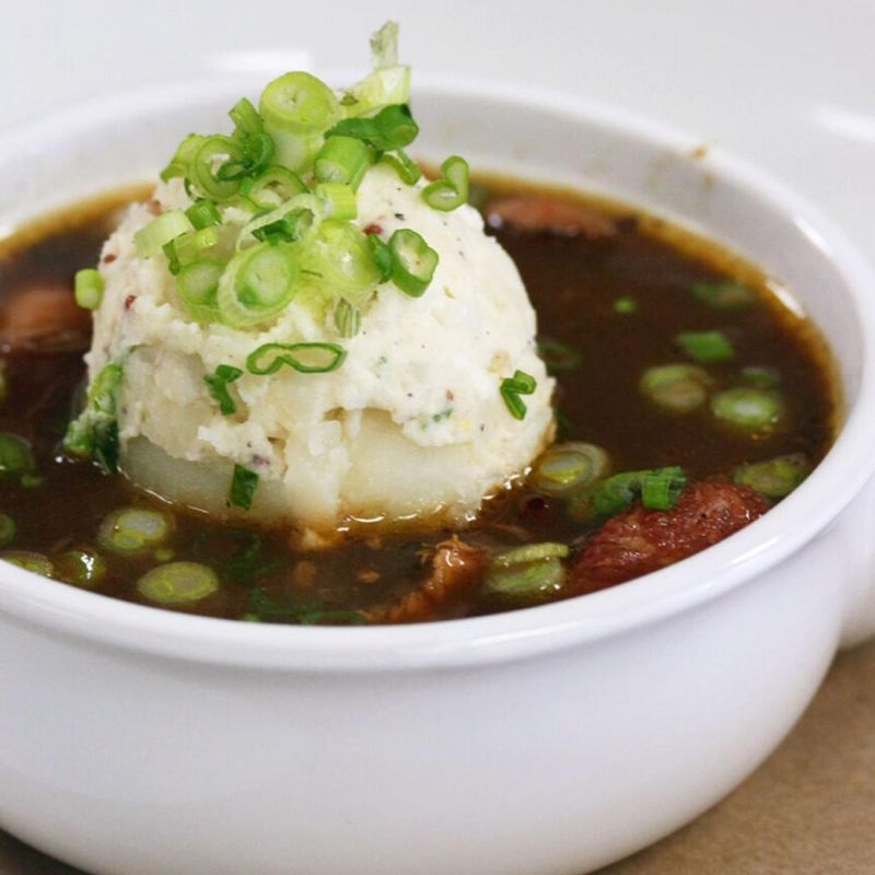 Yes, you can join the 'potato salad in gumbo' debate like a local
