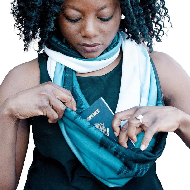Zippered Scarf with Hidden Pocket
