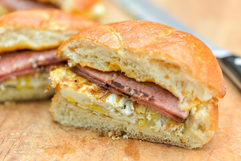 Pork Roll (Taylor Ham) Breakfast Sandwich