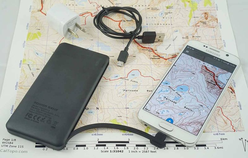 Smartphone with Offline Maps and Power Bank