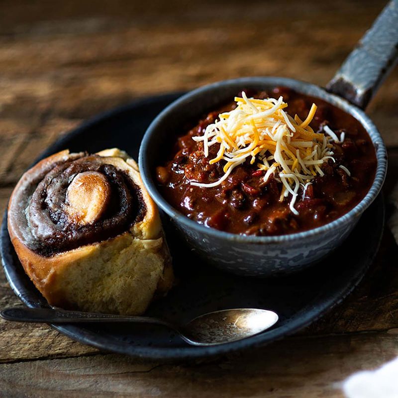 Homemade Crockpot Chili with Iced Rolls