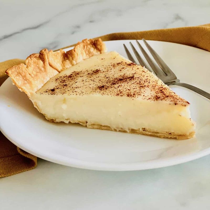Indiana — Sugar cream pie (“Hoosier pie”)