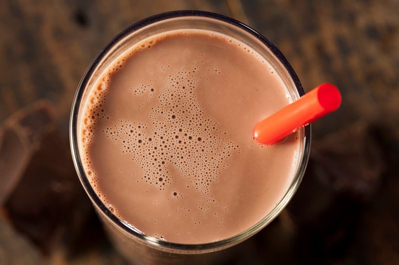 Chocolate milk (or a lactose-free/alt-milk version with similar macros)