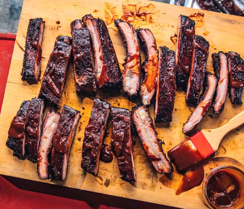 St. Louis (Spare Ribs, Square Cut + Sticky Red Sauce)