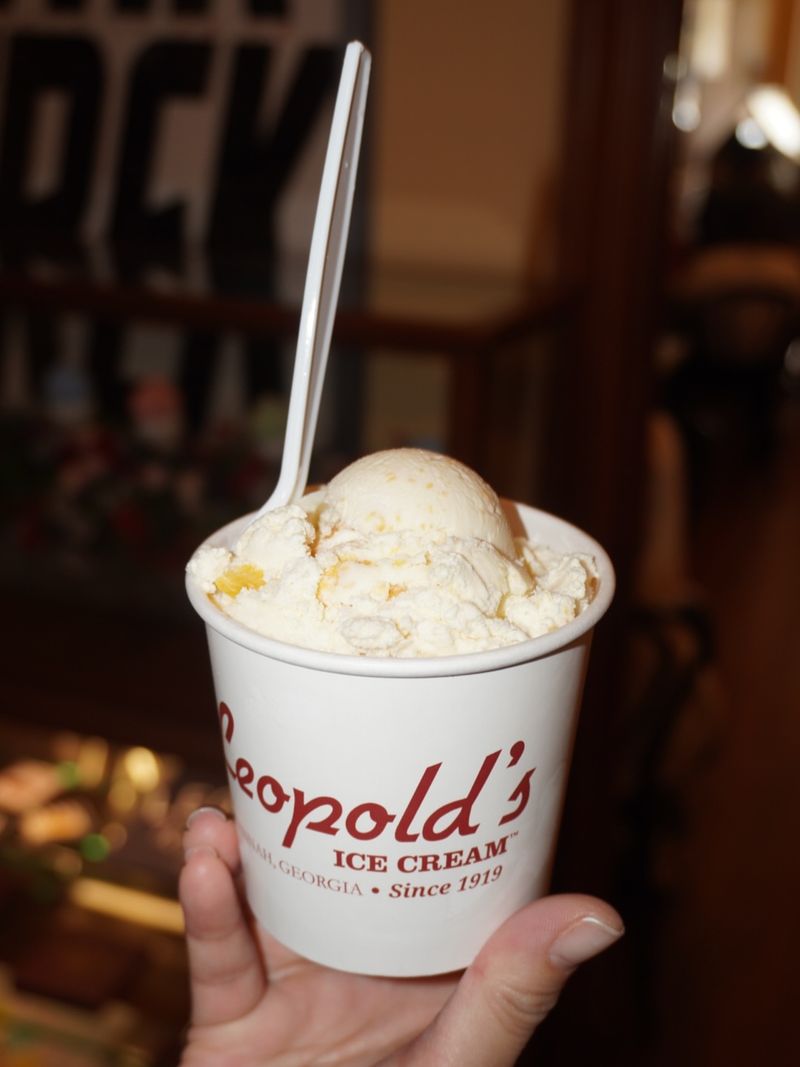 Fresh Georgia Peach Ice Cream — Leopold’s Ice Cream (Savannah)