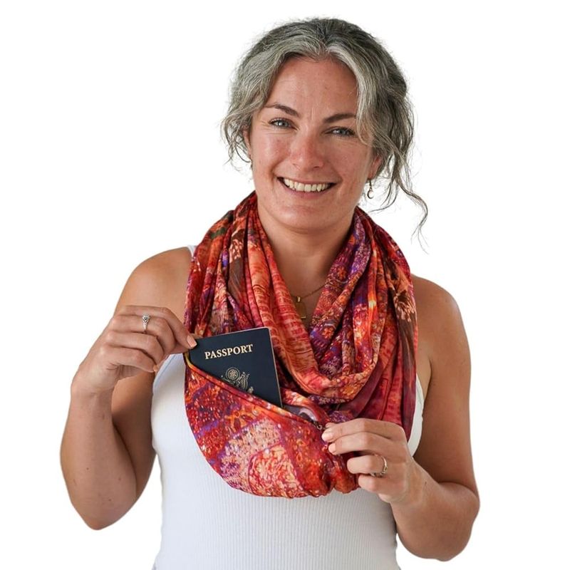Anti-Theft Scarf with Hidden Pocket
