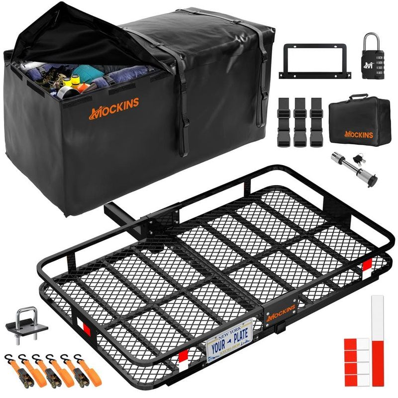 Mockins Folding Hitch Cargo Carrier: Versatile Weather-Protected Platform