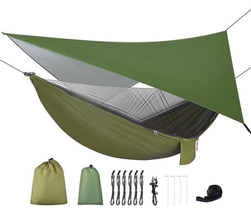 BriSunshine Hammock with Mosquito Net and Rainfly