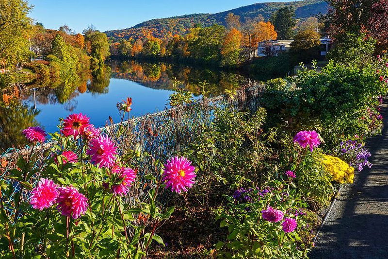 Bridge of Flowers in Fall Foliage