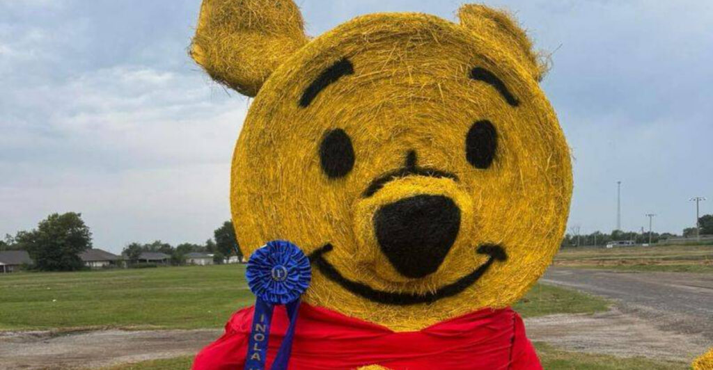 The Oklahoma Town with a Hay Bale Art Festival