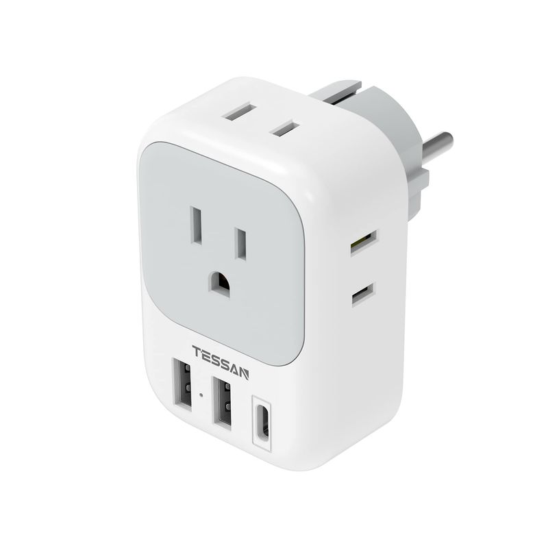 TESSAN European Plug Adapter