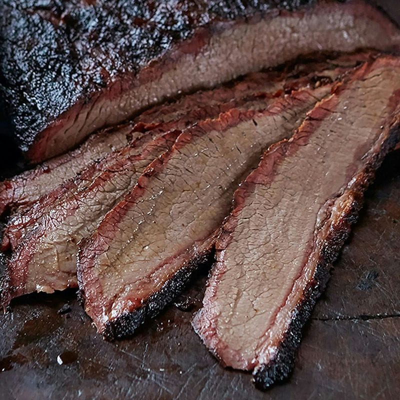 The brisket is smoked low & slow—for 17 hours