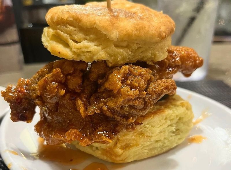 Hot Chicken Biscuit at Bomb Biscuits