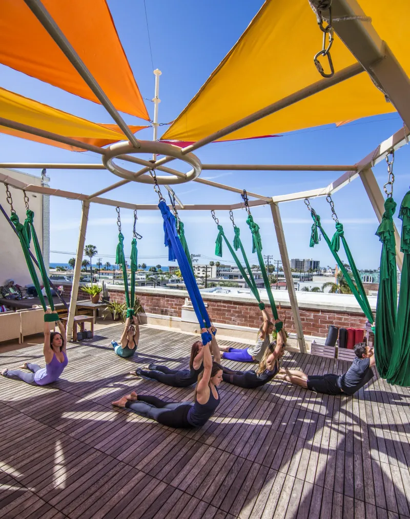 Rooftop yoga + vegan café at Trilogy Sanctuary (La Jolla)