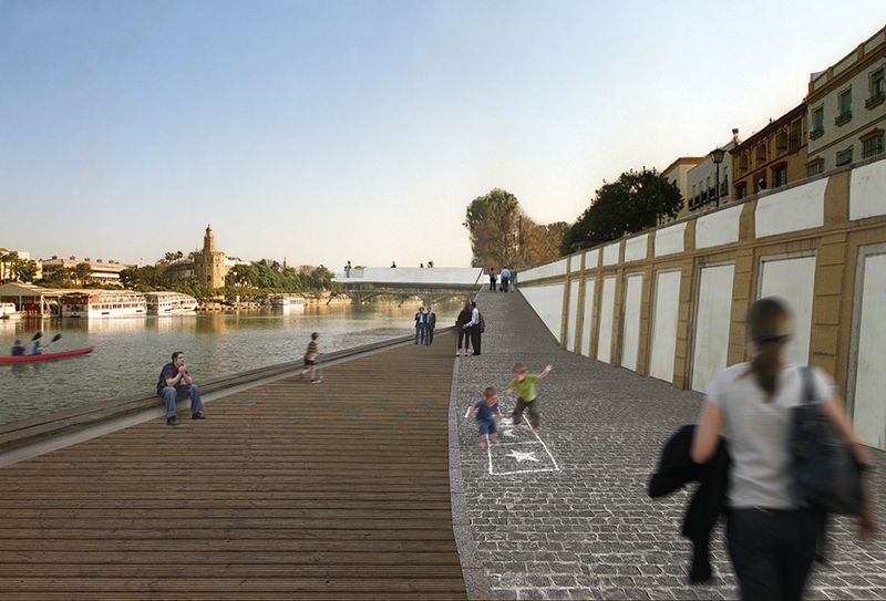Seville, Spain — Triana's Paseo de Nuestra Señora de la O (Guadalquivir)