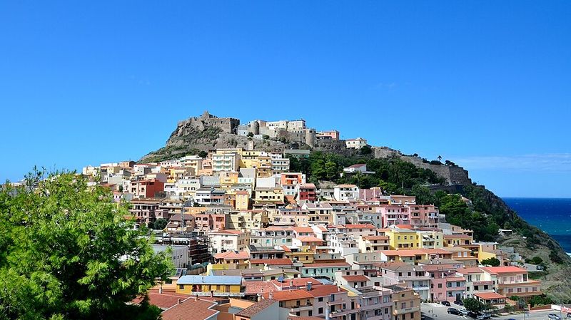 Castelsardo, Sardinia — castle over a cobalt gulf
