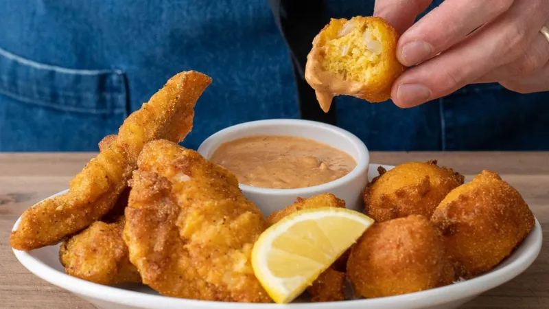 Fried Catfish with Hushpuppies
