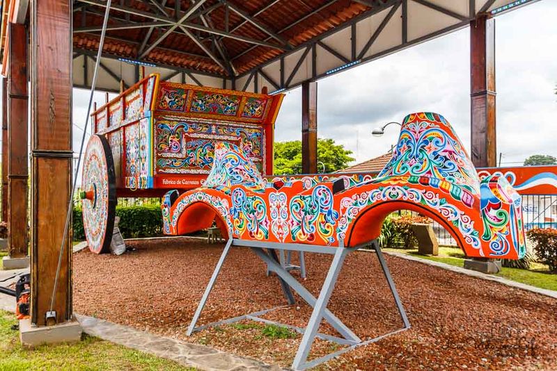 See Hand-Painted Oxcarts in Sarchí