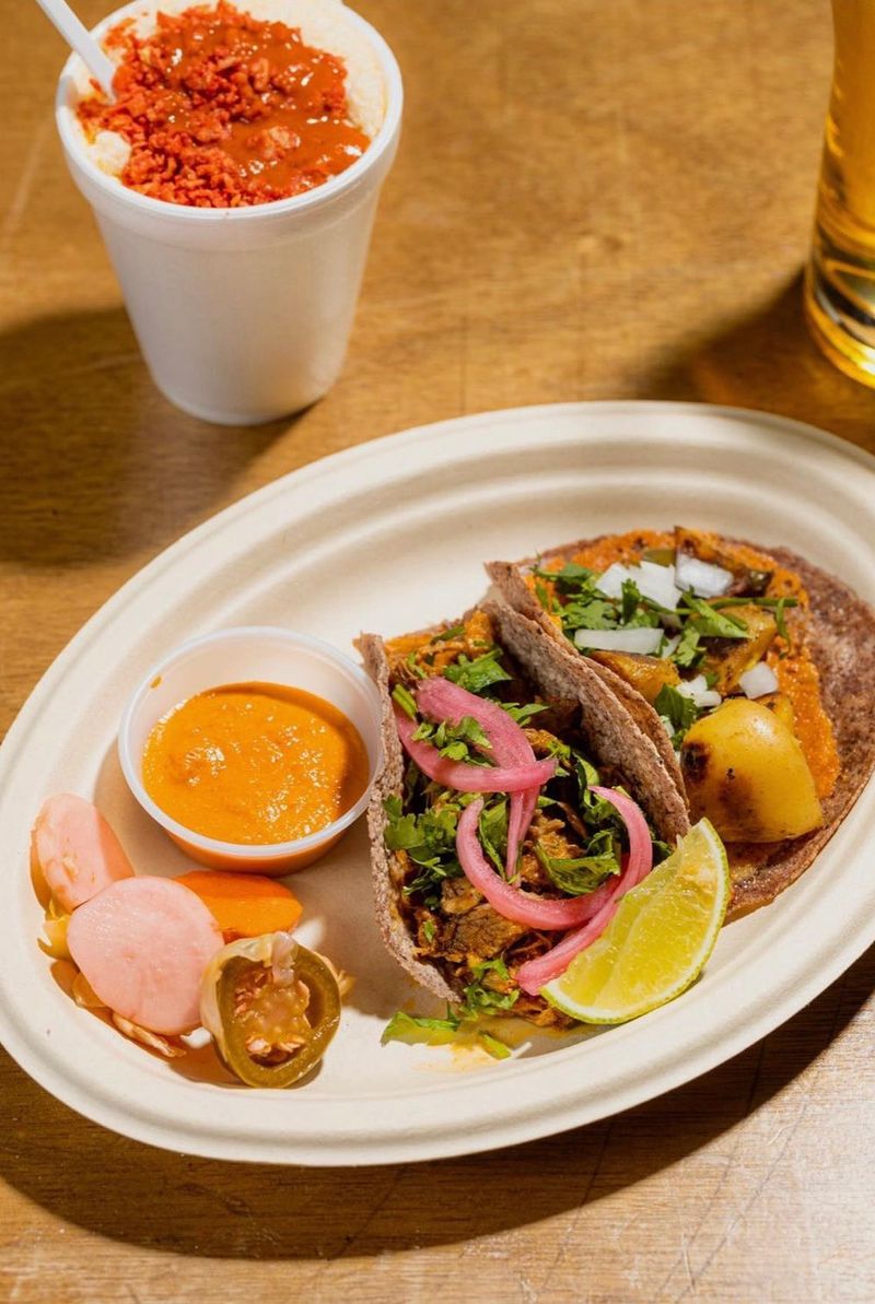 Tacos Valentina (East Crossroads, inside Torn Label Brewing Co.)