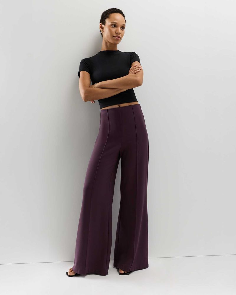 Quince Ultra-Stretch Ponte Wide Leg Pants