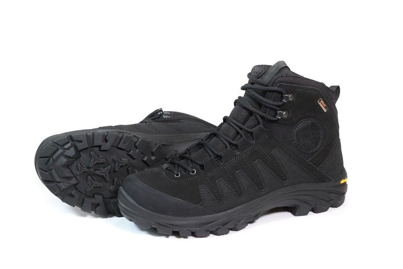 Waterproof hiking boots with wet-grip rubber