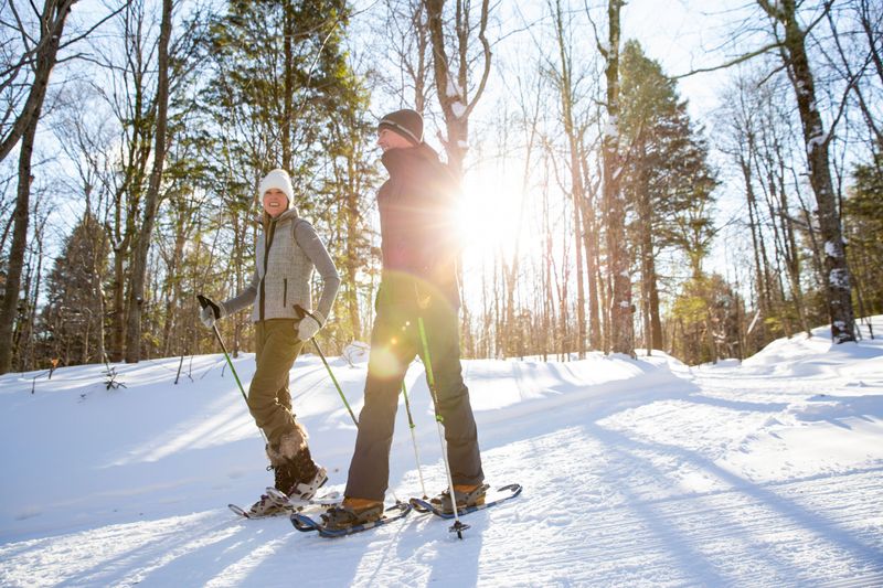 Don't just downhill ski, try cross-country or snowshoeing