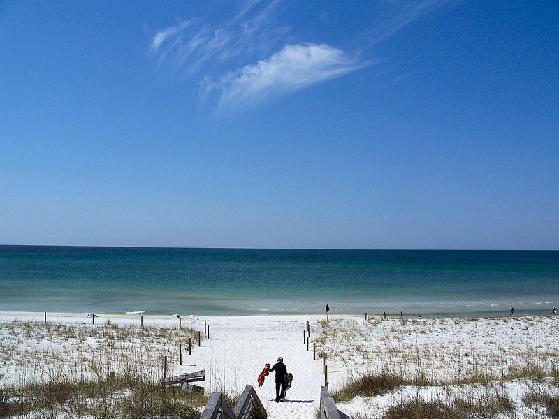 A long, sugar-white beach where you can actually exhale