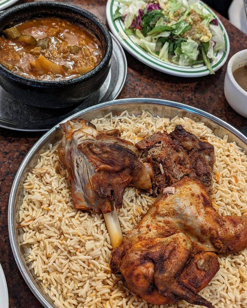 Yemen Café (Brooklyn Heights/Atlantic Ave.) – Legendary haneeth (slow-roasted lamb) and mandi rice, with complimentary soups and huge portions