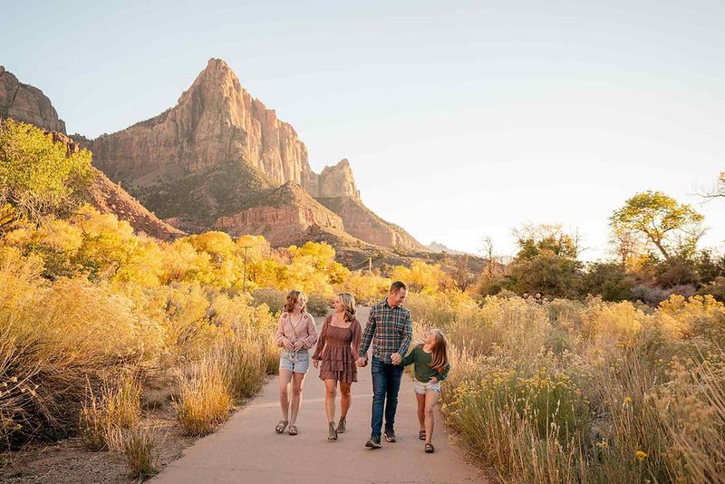 Pa'rus Trail — Zion National Park, Utah (up to 3.4 miles out-and-back, paved & mostly flat)