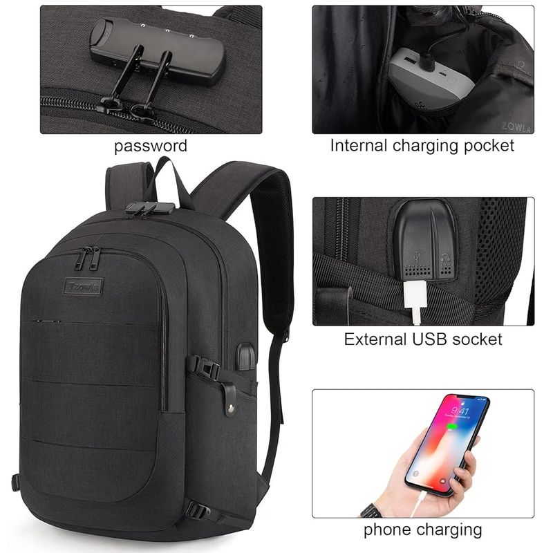Tzowla Travel Laptop Backpack Anti-Theft Edition