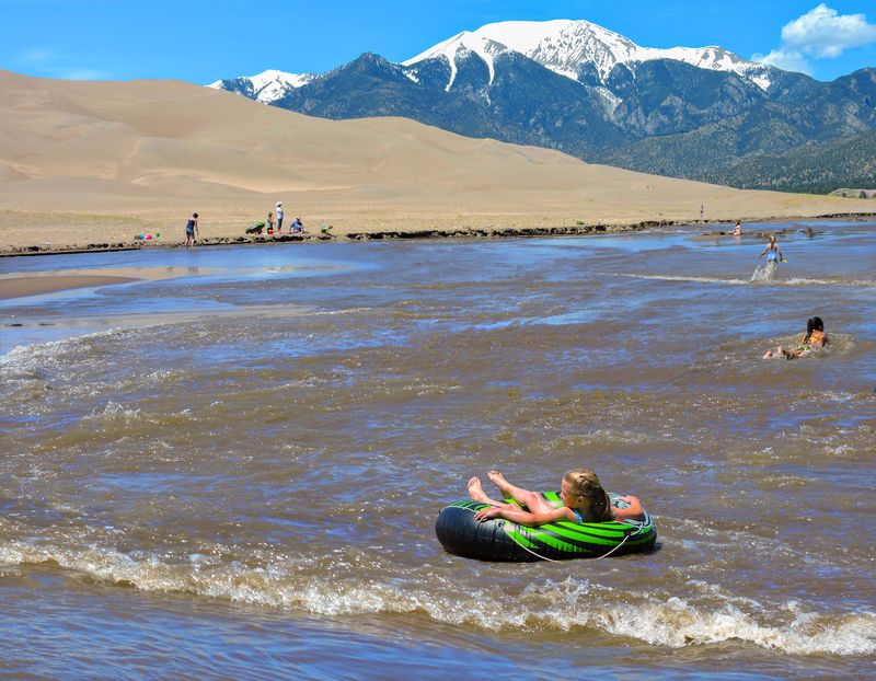 The Ephemeral Medano Creek Surge Flow Zones