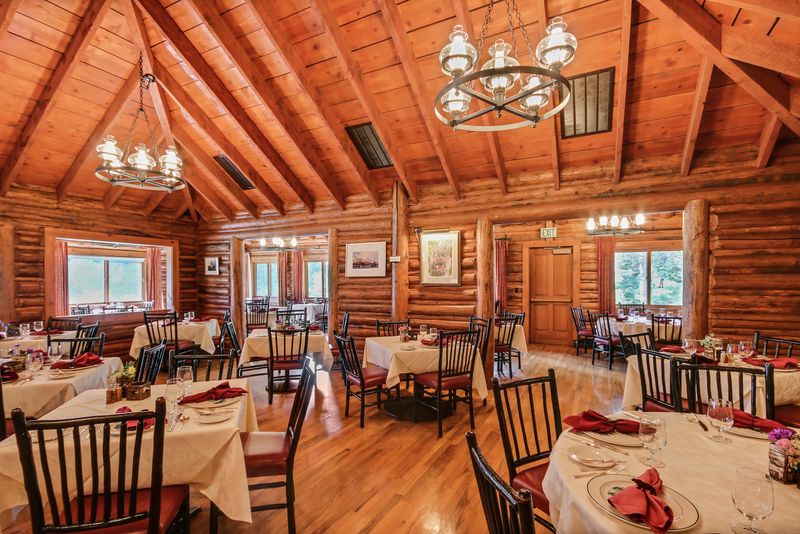 Jenny Lake Lodge Dining Room (GTNP) — intimate lodge dining beneath the peaks
