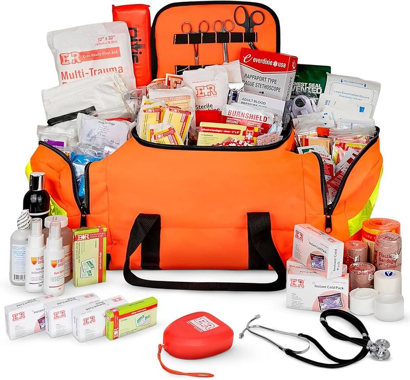 Trauma & Medical First-Aid Kit (falls, tool mishaps, severe bleeding, allergies)