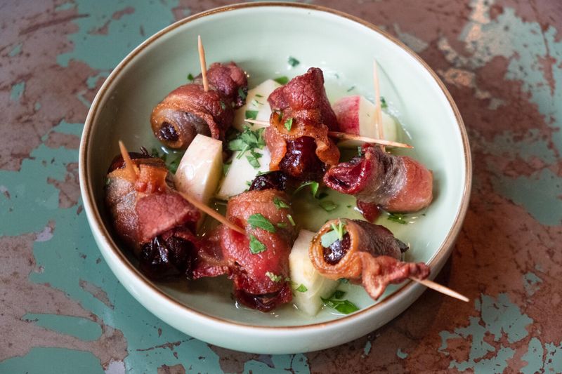 Bacon-Wrapped Chorizo-Stuffed Dates (Chicago)