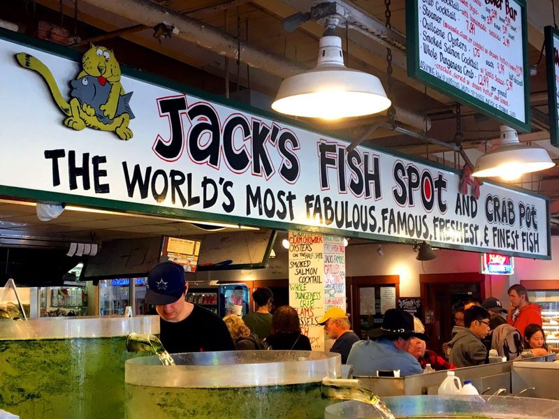 Jack's Fish Spot (Pike Place Market) — market counter with fryers & oysters