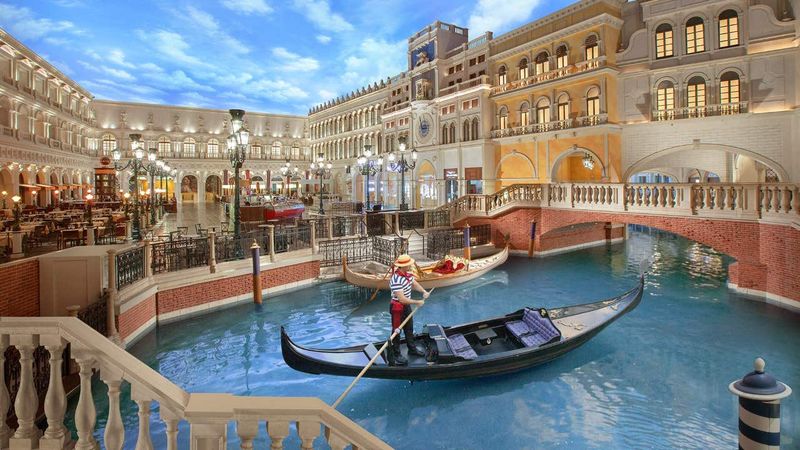 Glide by gondola at The Venetian