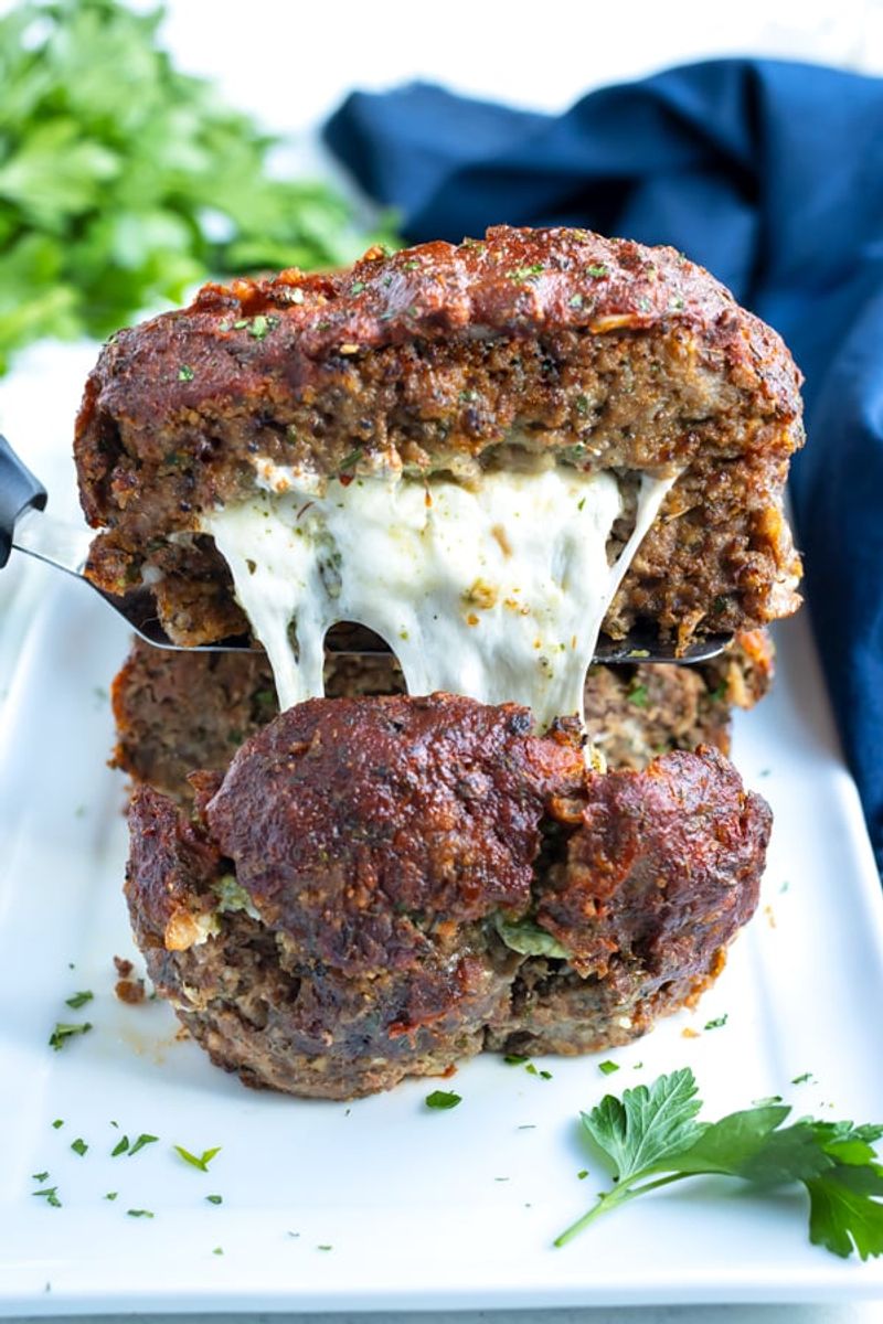 Cheese-Stuffed Meatloaf Burger Fusion