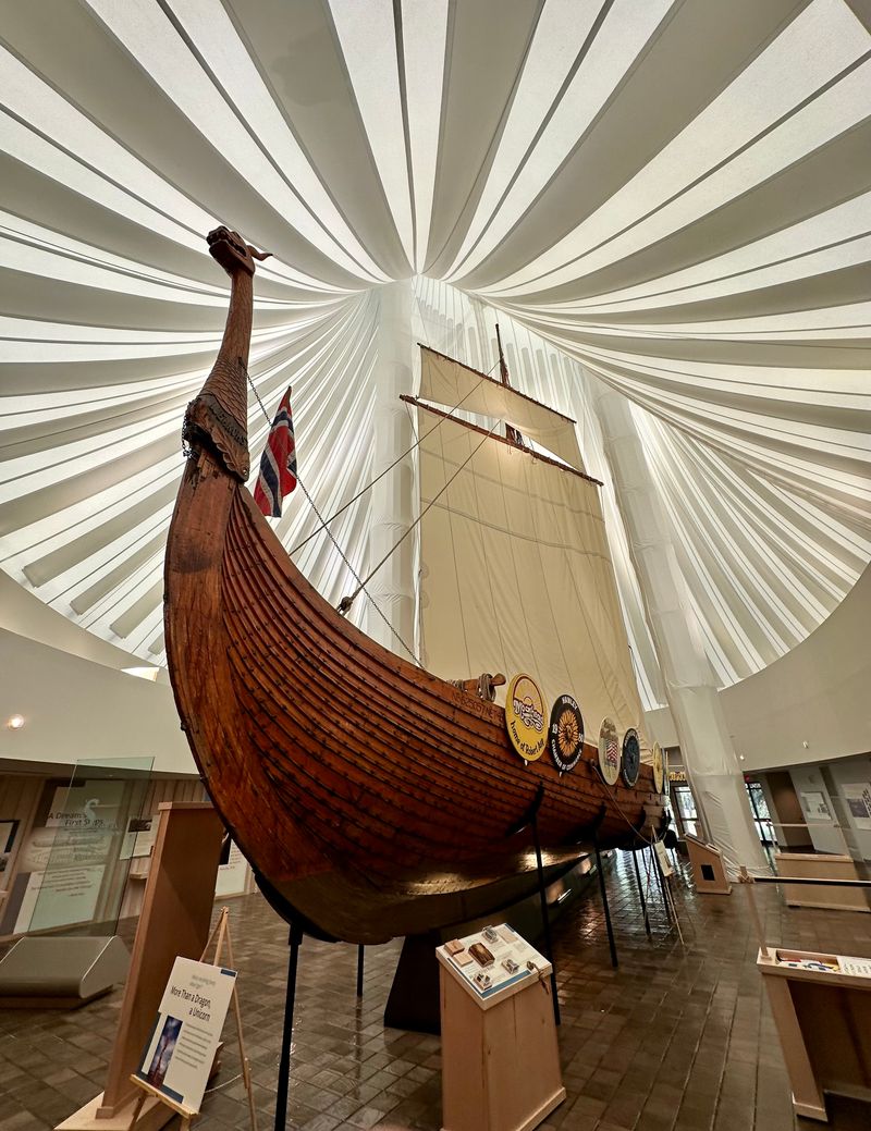 A Viking ship…and a Norwegian stave church